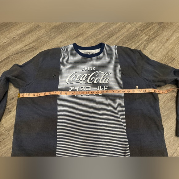 Reworked stripped Japanese Coca Cola long sleeve flannel tee - Picture 4 of 5